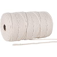 GoMaihe Macrame Cuerda- 3mm x 200m Cordón Hilo de Algodón Natural Colgante de Pared de Macramé- Bricolaje Artesanía…